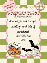 Load image into Gallery viewer, Pumpkin Bingo-Just for Kids! October 16, 2026 1pm
