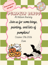 Load image into Gallery viewer, Pumpkin Bingo at Nelson Nursery
